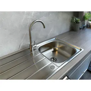 Liquida KS100SS 1.0 Bowl Reversible Inset Stainless Steel Kitchen Sink