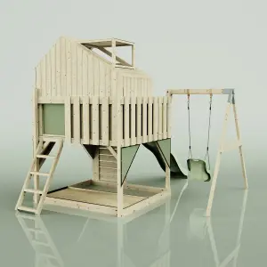 PolarPlay Kids Climbing Tower & Playhouse with Swing and Slide - Swing Eerika Sage