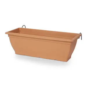 Verve Florus Brown Plastic Bell Rectangular Trough (H)20cm (W)24.5cm