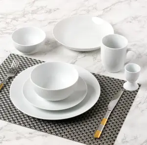 42pc Everyday White Coupe Dinner Set