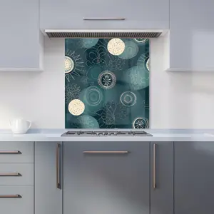 Blue Moon and Sun Premium Glass Kitchen Splashback W700mm x H750mm