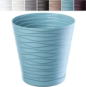 Plant Pot Flowerpot Wave Plastic Crystal Modern Decorative Blue 15cm