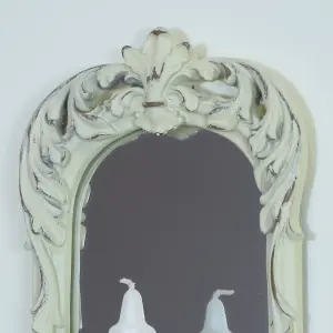 Melody Maison Ornate Cream Mirrored Candle Sconce