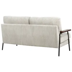 Beliani Traditional Corduroy Sofa Grey AKRANES