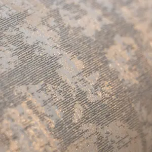 Galerie Adonea Zeus Grey Copper Metallic Geometric 3D Embossed Wallpaper Roll