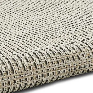 Seam Flat Weave Easy Clean Plain Rug - Beige/Black - 120x170