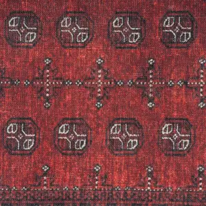 Distressed Red Traditional Persian Style Washable Non Slip Runner Rug 60x240cm