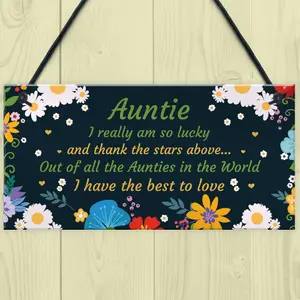 Auntie Gift Hanging Plaque Auntie Birthday Christmas Gifts From Daughter Son Plaque