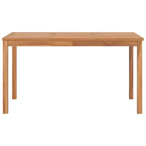 Berkfield Garden Dining Table 140x80x77 cm Solid Teak Wood