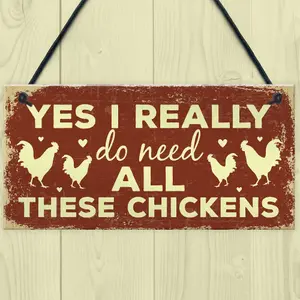 Red Ocean Funny Chicken Sign For Chicken Lovers Novelty Birthday Gift Sign For Chicken Coop Hen House Home Decor