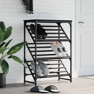 Shoe Rack Black 60x30x85 cm Engineered Wood