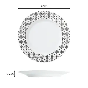 16pc Geo Black & White Dinner Set