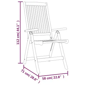 Berkfield Folding Garden Chairs 8 pcs Solid Wood Eucalyptus