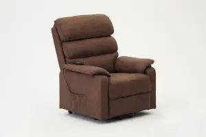 Blair Electric Recliner Lift And Tilt Riser Armchair Air Leather, Brown