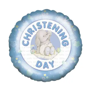 Its Your Christening Elephant Foil Balloon Blue/White (One Size)