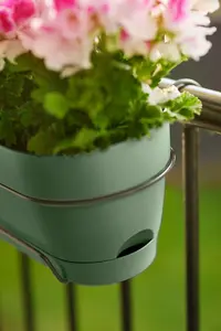 Elho Vibia Campana Recycled Plastic Trough Plant Pot 50cm Pistachio Green