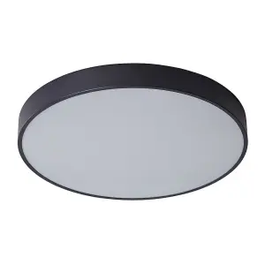 Luminosa Modern LED Flush Ceiling Light Black, Warm White 3000K 3600lm