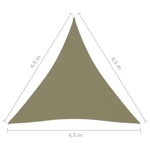 Berkfield Sunshade Sail Oxford Fabric Triangular 4.5x4.5x4.5 m Beige