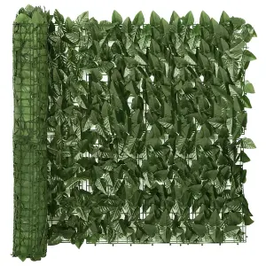 Berkfield Balcony Screen with Dark Green Leaves 600x75 cm