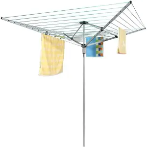 AAMEN Heavy Duty 4 Arm Outdoor  Steel 4 Arm Rotary airer, 50m