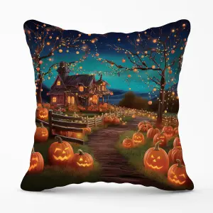 Enchanted Hallowen Pumpkin Patch Outdoor Cushion 45cm x 45cm