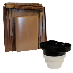 Brown Tile Vent Universal Ventilator With Multi Spigot Connections 100-125-150mm