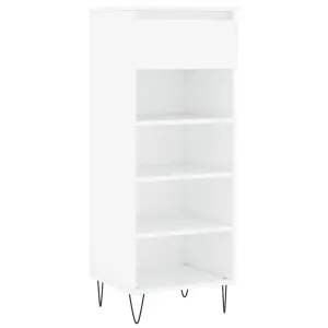 Berkfield Shoe Cabinet White 40x36x105 cm Engineered Wood