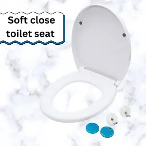 Soft Close White  Plastic Toilet Seat