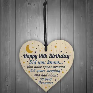 Red Ocean 18th Birthday Card For Daughter Son Wooden Heart Novelty 18th Gift Keepsake