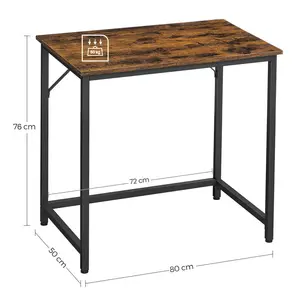 Jana Desk Rustic Brown/Black / 76cm H x 80cm W x 50cm D