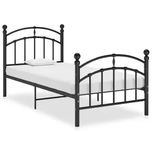 Berkfield Bed Frame Black Metal 100x200 cm