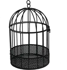 Small Metal Wired Hanging Birdcage Planter for Indoor Outdoor Garden Plants Succulents Faux Flowers Strawberry Herb MTBC16