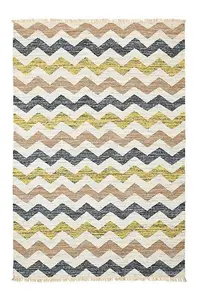 Mahi Rectangular Shaped Hand Woven Kilim - Wool/Cotton - L290 x W200 x H1 cm - Multicolour