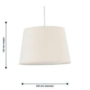 First Choice Lighting Set of 2 Natural Cotton 23cm Tapered Cylinder Pendant or Lamp Shades