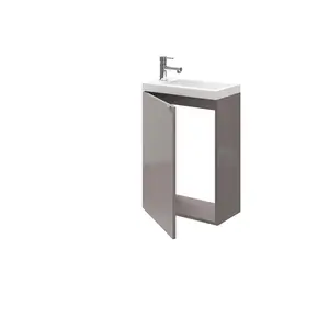 GoodHome Imandra Gloss Anthracite Single Wall-mounted Bathroom Cloakroom unit (H) 550mm (W) 43.6mm