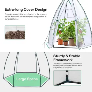 Portable Tent Style Greenhouse - Weatherproof Plant Protector with PE Cover, Zippered Door & Window