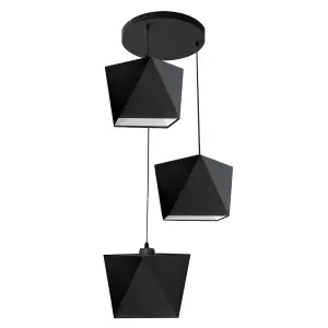 Luminosa Adamant Cluster Pendant Ceiling Light Black 35cm