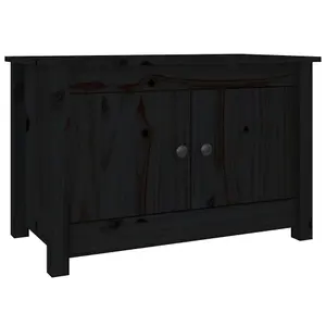 Shoe Cabinet Black 70x38x45.5 cm Solid Wood Pine