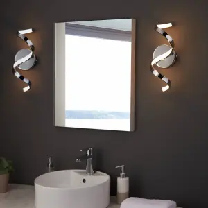 Anson Lighting Armal Bathroom Wall light finished in chrome plate and white silicone