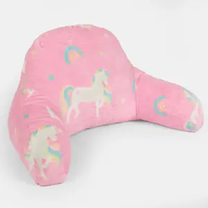 Unicorn Reading Pillow Cushion Fleece Backrest Neck Lumbar Chair Support Seat