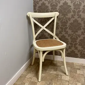 Arnulfo Cross Back Dining Chair Cream