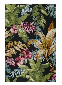 MultiColoured Floral Outdoor Rug, Modern Stain-Resistant Area Rug For Patio Decks, Nature Print Area Rug-200cm X 285cm