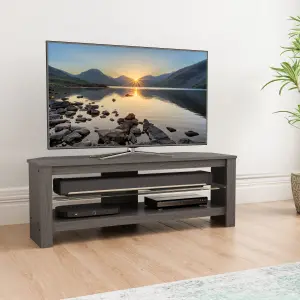 AVF Calibre Plus 1.15m TV Stand with Glass Shelf, for TVs up to 55" - Grey Oak