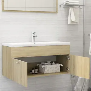 Berkfield Sink Cabinet Sonoma Oak 100x38.5x46 cm Engineered Wood