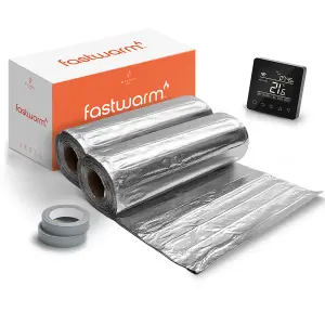 Fastwarm Electric Underwood Heating Mat Kit - 20m - WiFi Black Thermostat