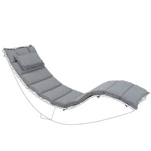 Beliani Traditional Sun Lounger Wood Grey BRESCIA