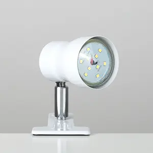 ValueLights Clamp On Desk Lamp Spotlight In Gloss White Finish