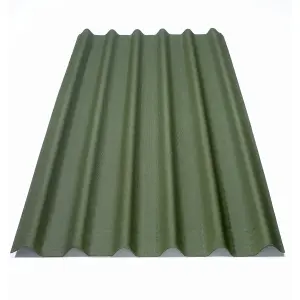 Onduline Green Bitumen Corrugated roofing sheet (L)2m (W)820mm (T)2.6mm