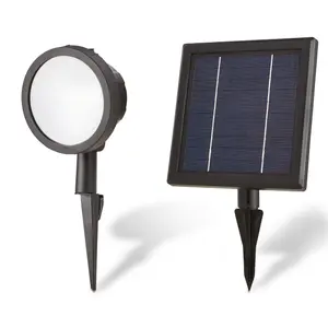 GoodHome poplar Black Solar-powered 140lm Integrated LED Outdoor Spotlight