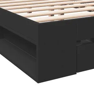 Berkfield Bed Frame with Drawers without Mattress Black 200x200 cm